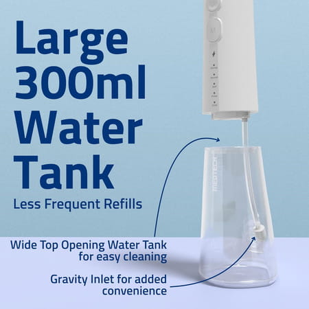 Medtech Handyfloss Aqua Water Flosser For Teeth | 300ml Large Water Tank | 5 Cleaning Modes | 3 Tips