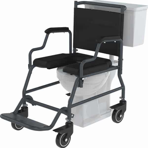 Arcatron Mobility 2000 Rollover Commode Wheelchair, Removable Armrest, Locking Wheels|Capacity 150Kg