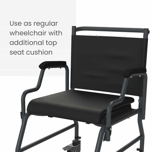 Arcatron Mobility 2000 Rollover Commode Wheelchair, Removable Armrest, Locking Wheels|Capacity 150Kg