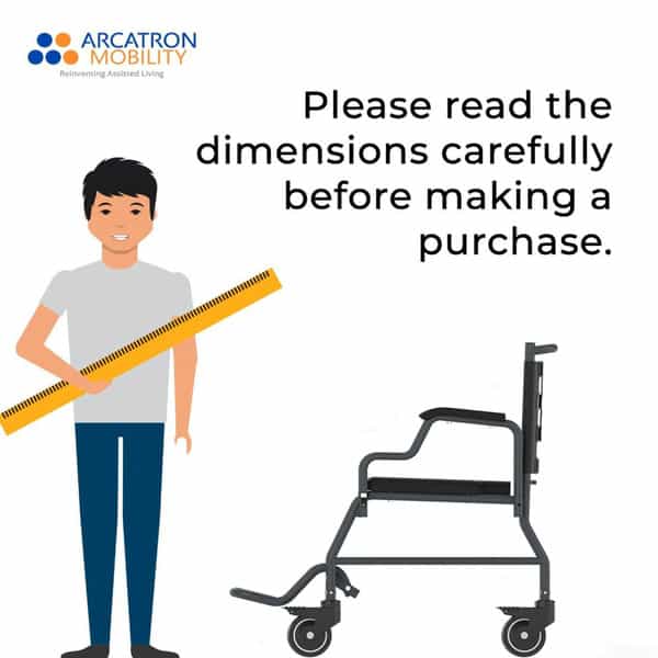Arcatron Mobility 2000 Rollover Commode Wheelchair, Removable Armrest, Locking Wheels|Capacity 150Kg