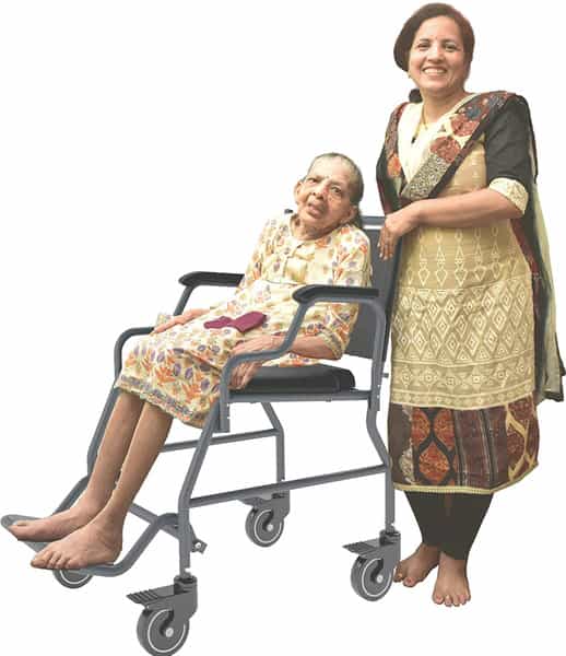 Arcatron Mobility 2000 Rollover Commode Wheelchair, Removable Armrest, Locking Wheels|Capacity 150Kg