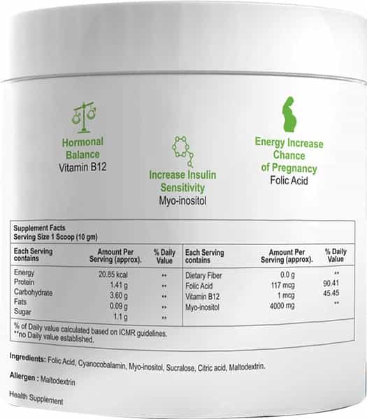 Sheneed Womens Fertility Booster Drink For Women With Vitamin B-12 | Myo-Inositol-300Gm