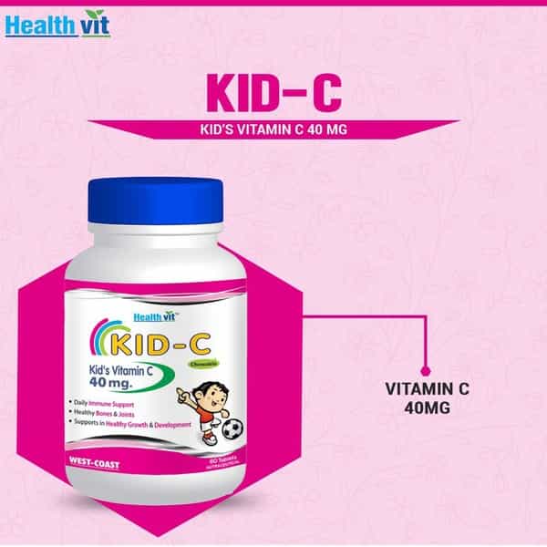 Healthvit Kid-C Kid's Vitamin-C Chewable - 60 Tablets - Pack Of 2