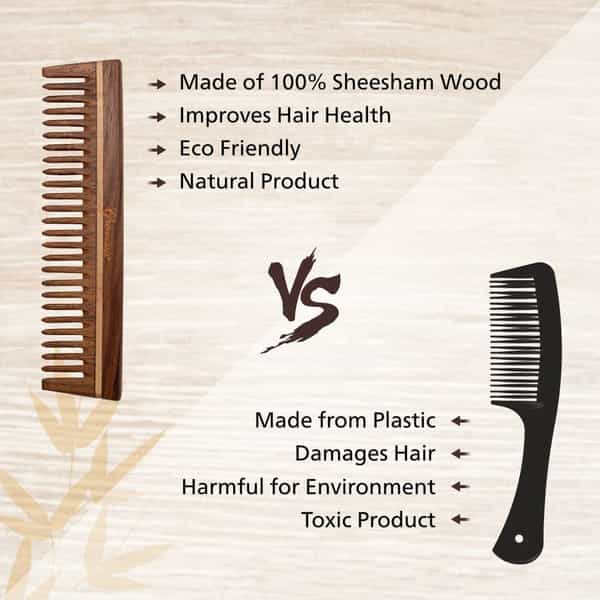Groviva Sheesham Wood Comb 14 Fc | Hair Straightening | For Men (Pack Of 1)