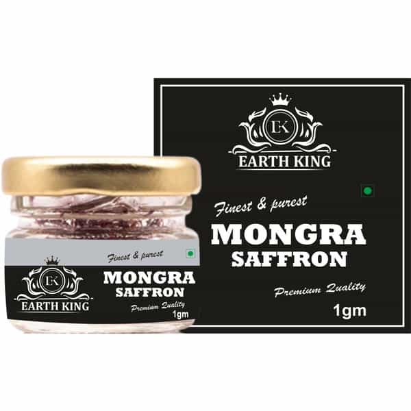 Earth King Natural & Finest Grade A++ Mongra Saffron Thread Kesar/Keshar/Zafran|Pregnant Women - 1Gm