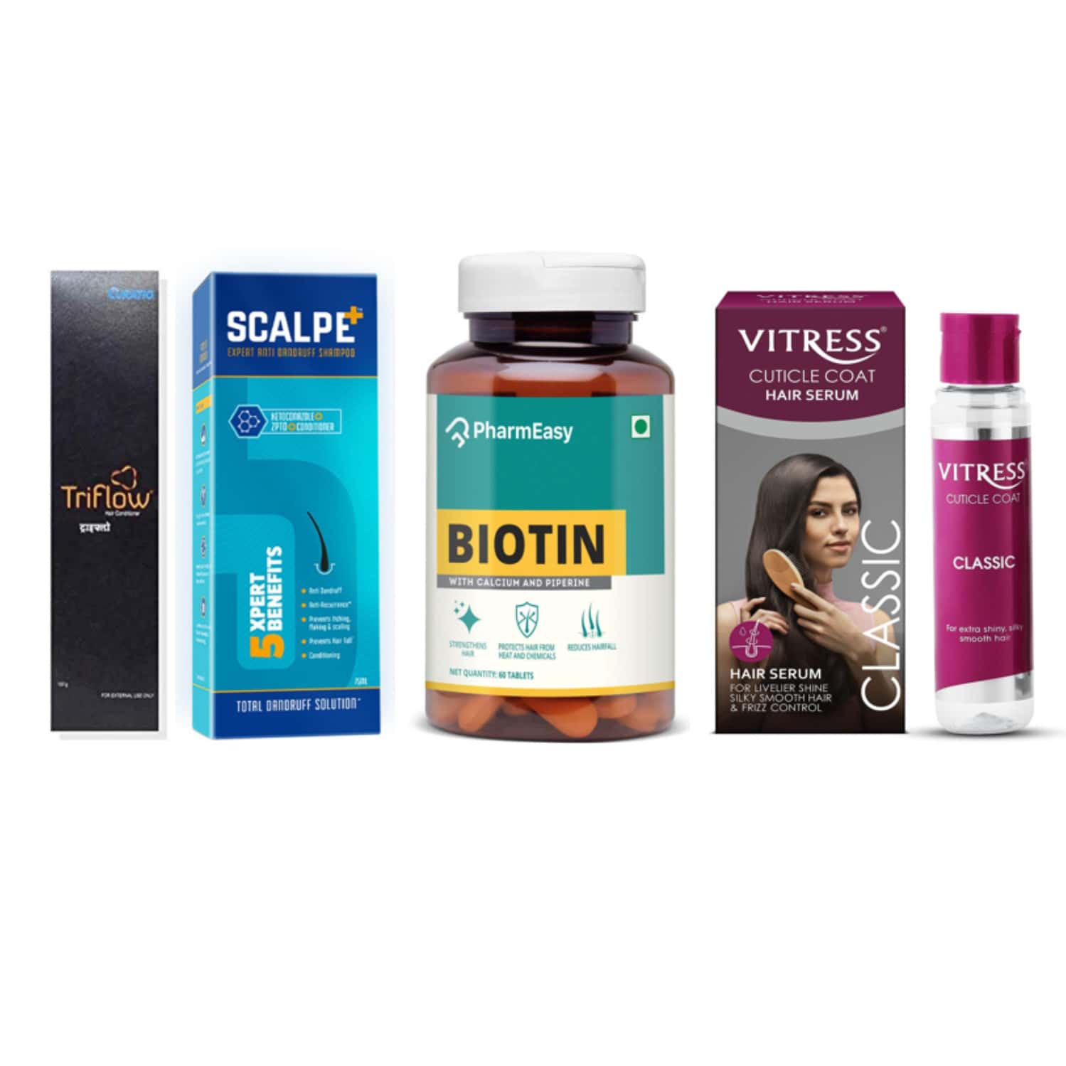 Hair Care Diwali Gift Combo Of 4-Shampoo|Conditioner|Biotin|Serum