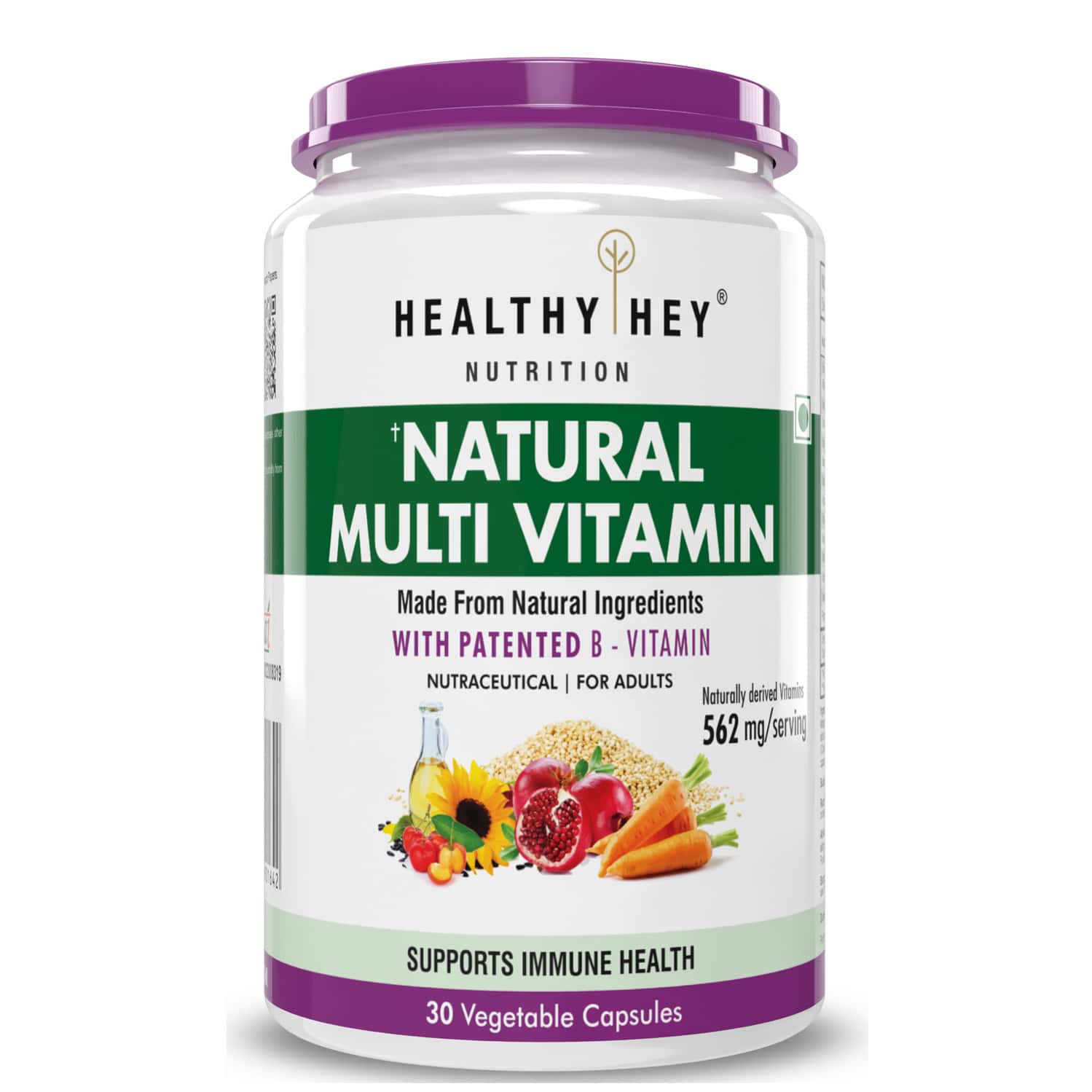 Healthyhey Natural Multivitamin - For Men & Women - 30 Veg. Capsules