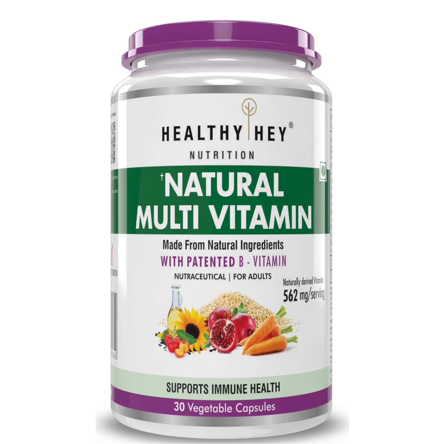 Healthyhey Natural Multivitamin - For Men & Women - 30 Veg. Capsules