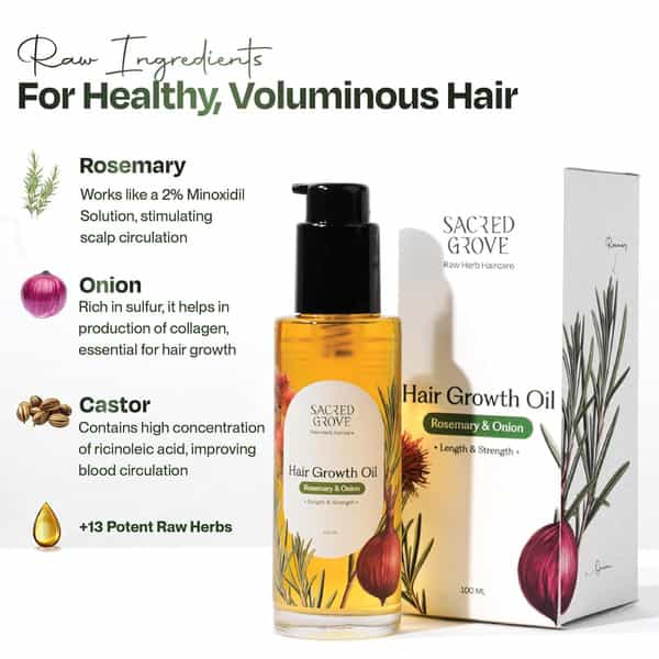 Sacred Grove Rosemary & Onion Hair Growth Oil - 100Ml
