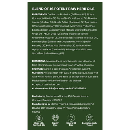 Sacred Grove Rosemary & Onion Hair Growth Oil - 100ml