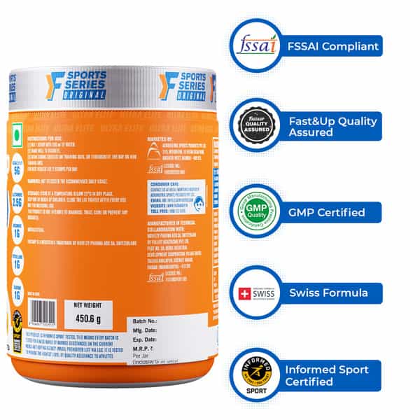 Fast&Up Bcaa Advanced With Glutamine | Citrulline | L-Arginine & Taurine - Peach Ice Tea Flavour