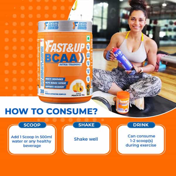 Fast&Up Bcaa Advanced With Glutamine | Citrulline | L-Arginine & Taurine - Peach Ice Tea Flavour