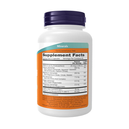 Now Supplements | Cal-Mag With Zinc | Copper | Manganese And Vitamin D | 120 Capsules