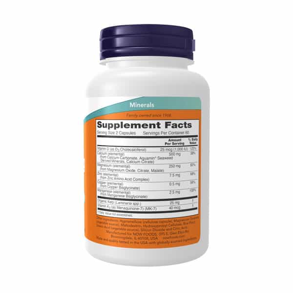Now Supplements | Cal-Mag With Zinc | Copper | Manganese And Vitamin D | 120 Capsules