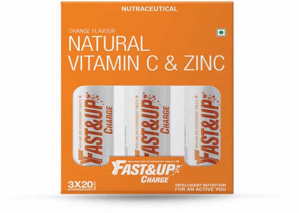 Fast And Up Charge Effervescent Vitamin C And Zinc Supplements Orange Tablet (3*20)