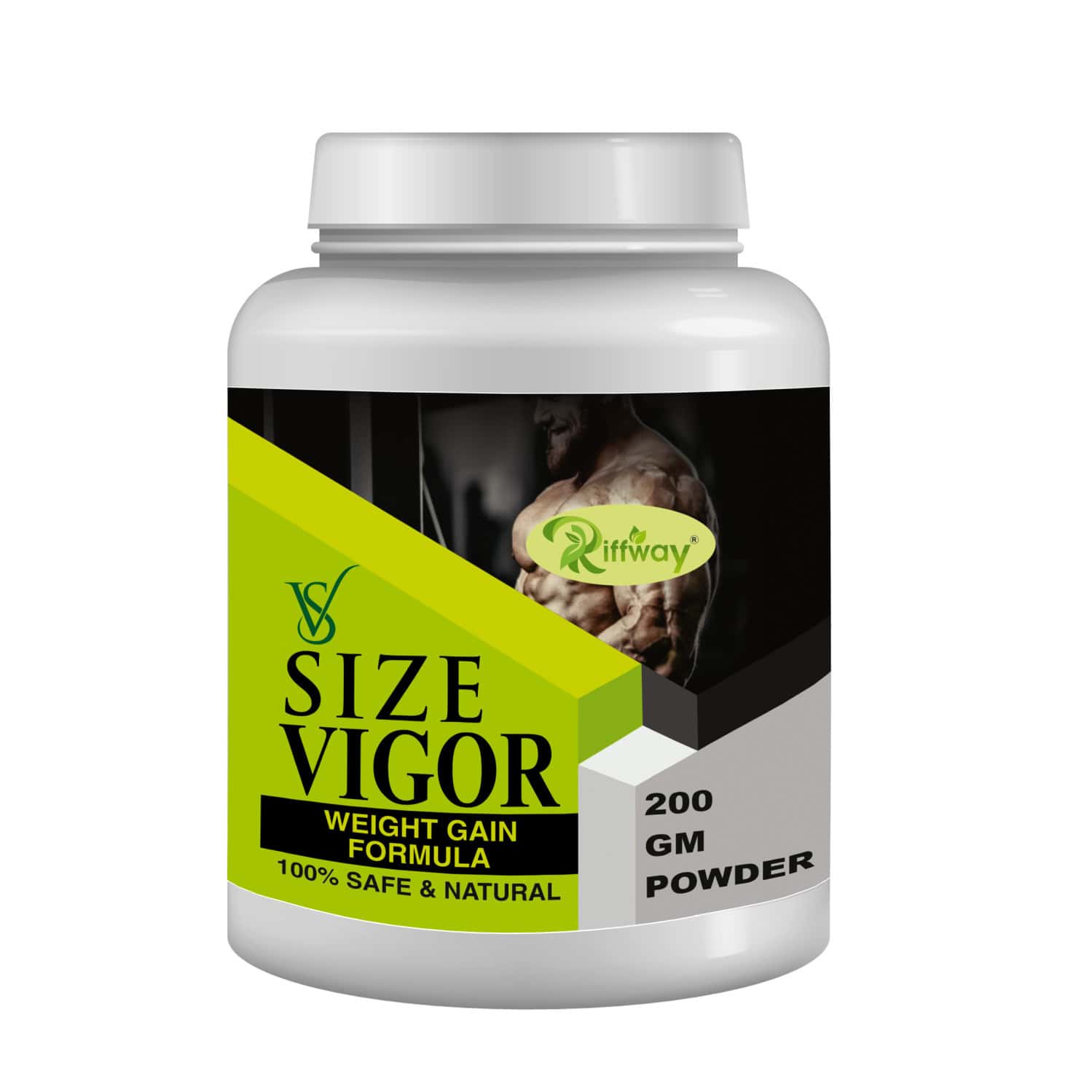 Riffway Size Vigor Weight Gain Powder | Controlled Calorie Contentfor Gradual Weight Gain (1x200gm)