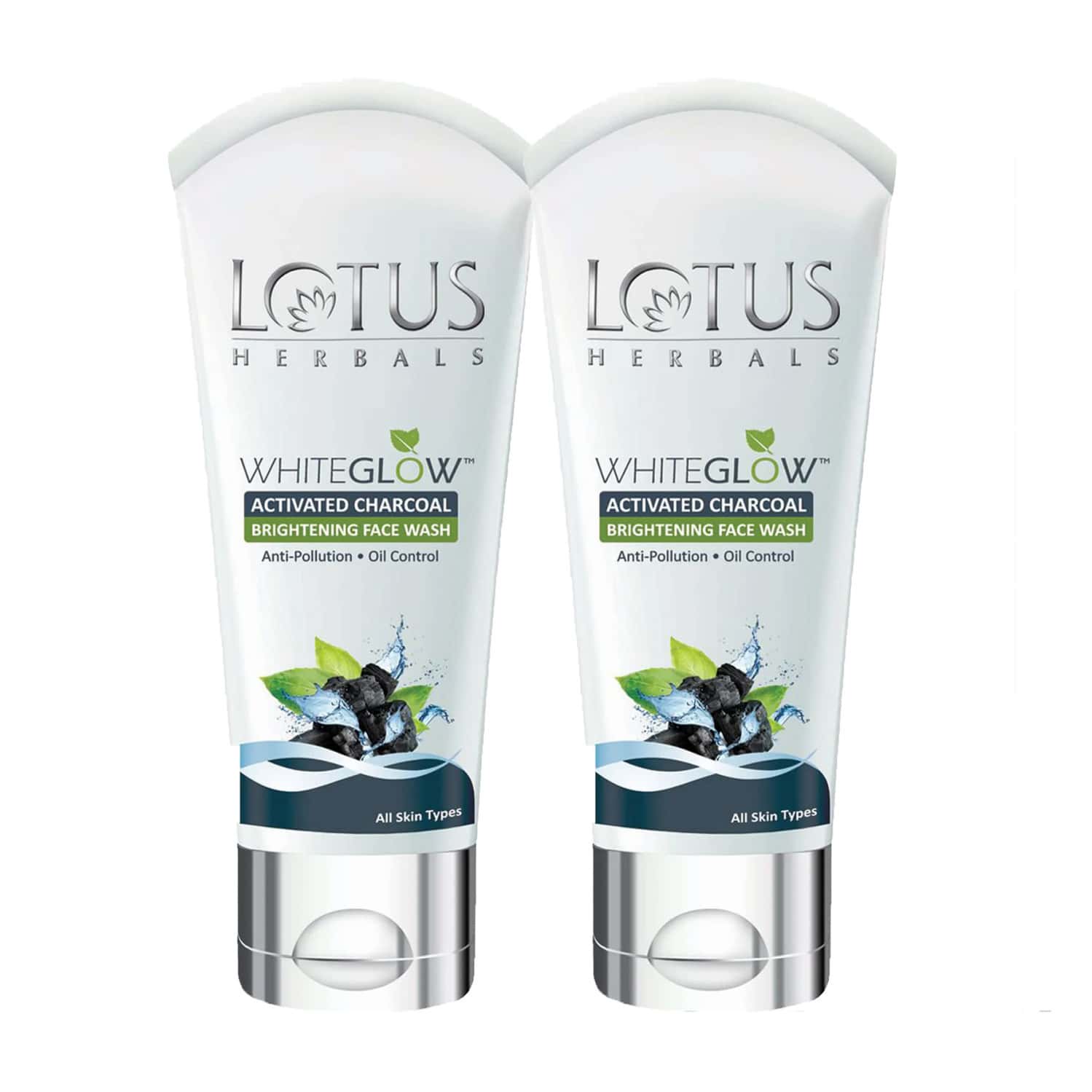 Lotus Herbals Whiteglow Activated Charcoal Face Wash 50g (pack Of 2 )