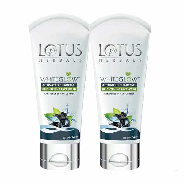 Lotus Herbals Whiteglow Activated Charcoal Face Wash 50G (Pack Of 2 )