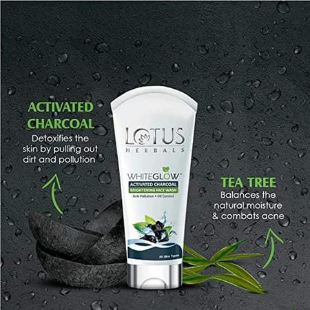 Lotus Herbals Whiteglow Activated Charcoal Face Wash 50g (Pack Of 2 )