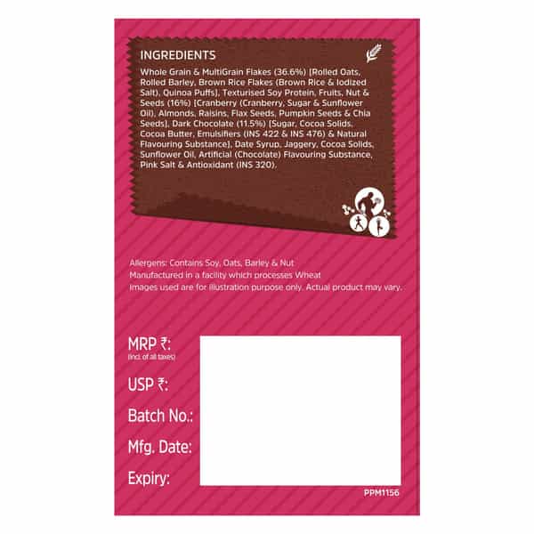 Muscleblaze High Protein Muesli 400 G | Dark Chocolate & Cranberry | Protein Breakfast Cereals