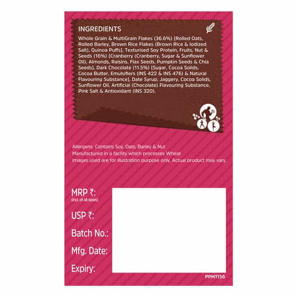 Muscleblaze High Protein Muesli 400 G | Dark Chocolate & Cranberry | Protein Breakfast Cereals