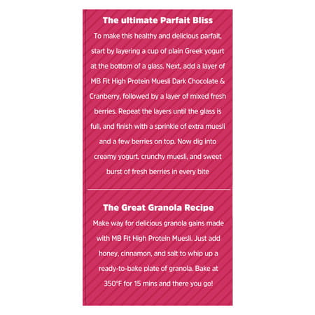 Muscleblaze High Protein Muesli 400 G | Dark Chocolate & Cranberry | Protein Breakfast Cereals