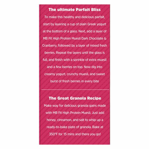 Muscleblaze High Protein Muesli 400 G | Dark Chocolate & Cranberry | Protein Breakfast Cereals