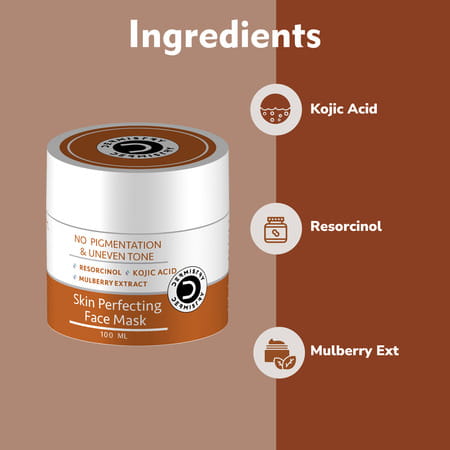 Dermistry Kojic Acid D Detan Dull Skin Uneven Tone Remove Instant Glow Fairness Face Pack Mask 100ml