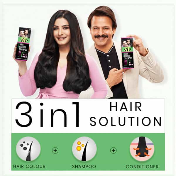 Vip Hair Colour Shampoo 180Ml Brown For Men And Women - Enriched With Pearl Extract