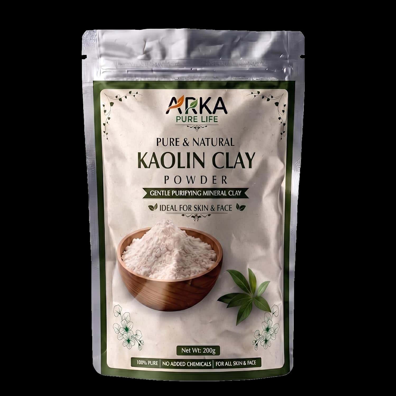 Arka Pure Life 100% Pure Kaolin Clay Powder For Face Mask & Diy Skincare ( 200g )