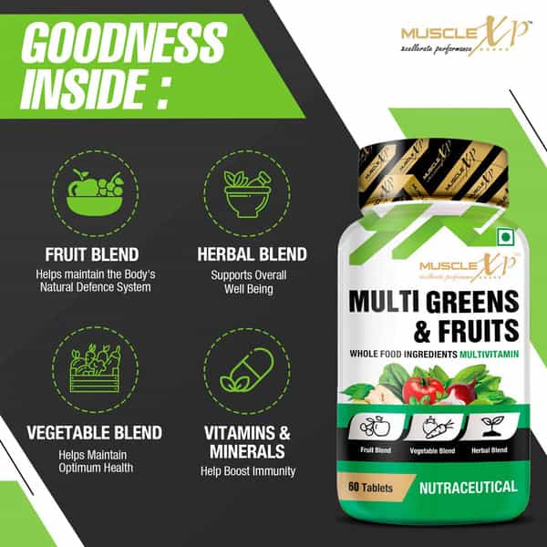 Musclexp Multigreens & Fruits Multivitamin 60 Tablets