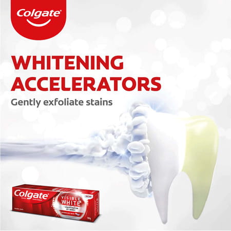 Colgate Visible White Teeth Whitening Toothpaste Family Pack (100G +20G) 480 Gm