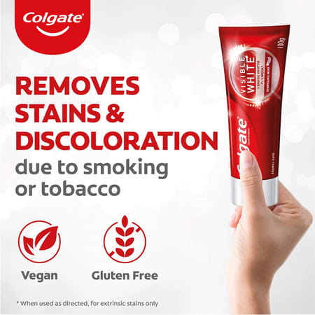 Colgate Visible White Teeth Whitening Toothpaste Family Pack (100G +20G) 480 Gm