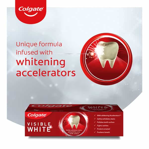 Colgate Visible White Teeth Whitening Toothpaste Family Pack (100G +20G) 480 Gm