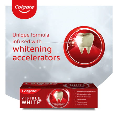 Colgate Visible White Teeth Whitening Toothpaste Family Pack (100G +20G) 480 Gm