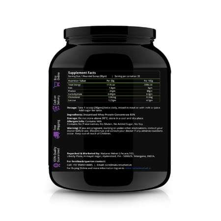 Natures Velvet Whey Protein For Fitness And Strength | 1000 Gms