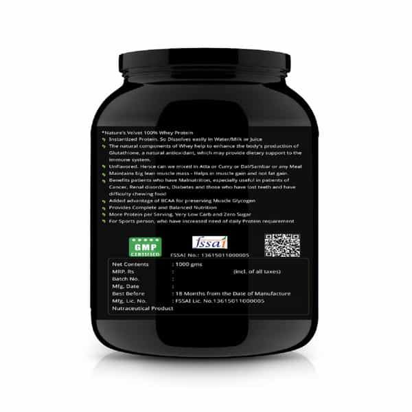 Natures Velvet Whey Protein For Fitness And Strength | 1000 Gms