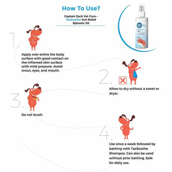 Captain Zack Vet Care - Tazsoothe Itch Relief Biphasic Oil For Dogs 200 Ml