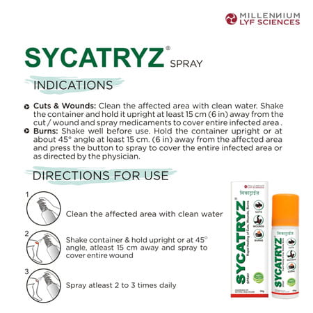 Sycatryz For Cuts Wounds & Burns Spray 50 Gm