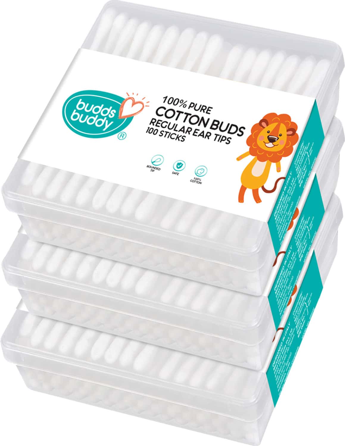 Buddsbuddy Combo Of 3 100% Pure Cotton Buds Regular Ear Tips 100 Sticks Each