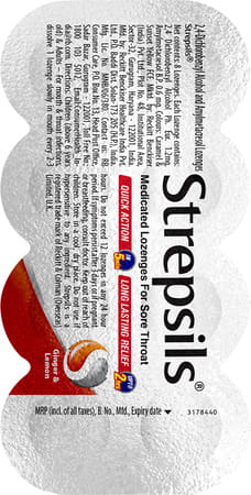 Strepsils Blister Ginger & Lemon 8'S Pack Of 2 Strips