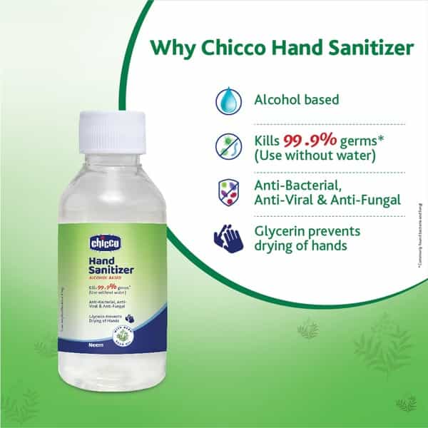 Chicco Baby Hand Sanitizer - Neem - 200Ml X 2 Packs