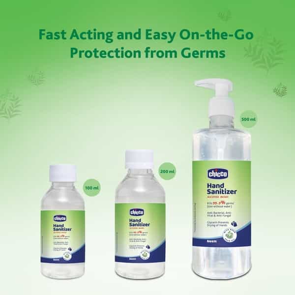 Chicco Baby Hand Sanitizer - Neem - 200Ml X 2 Packs