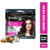 Indica Creme 10 Minutes Hair Color, Long Lasting Colour,Walnut And Silk Proteins,20G + 20Ml,Black