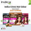 Indica Creme 10 Minutes Hair Color, Long Lasting Colour,Walnut And Silk Proteins,20G + 20Ml,Black