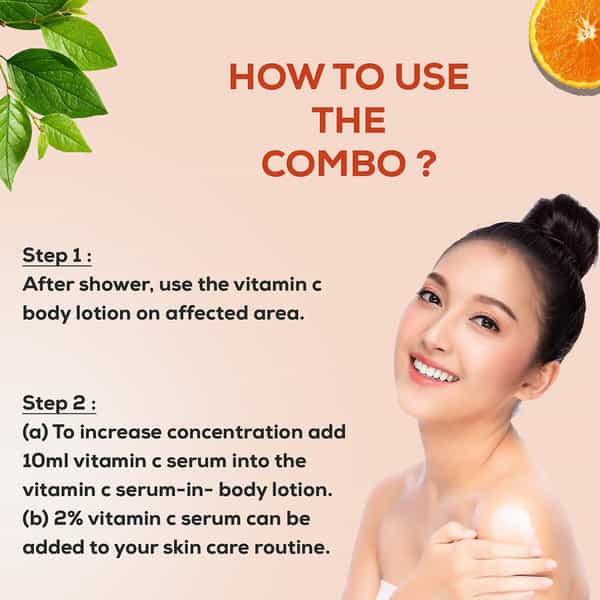 Cgg Cosmetics Vitamin C Serum In Body Lotion - Body Wash With Free Vitamin C Serum Combo 200 Ml