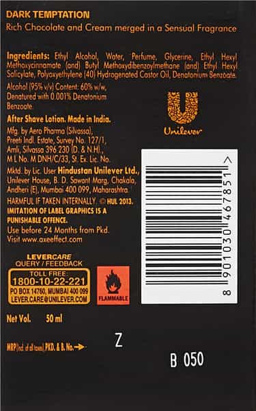 Axe Signature Dark Temptation After Shave Lotion 50 Ml