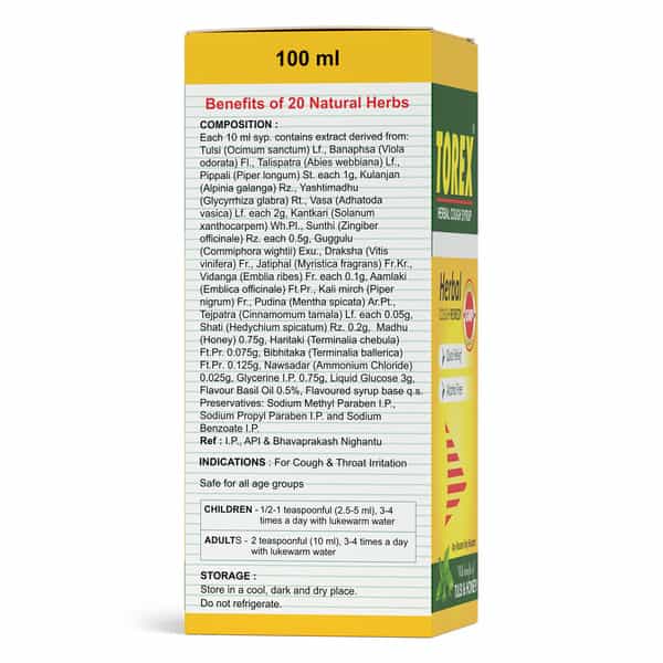 Torex Herbal Cough Syrup | 100Ml - Pack Of 3