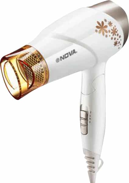 Nova Nhp 8204 Premium 1400 Watts Hot & Cold Foldable Hair Dryer For Women (Gold)