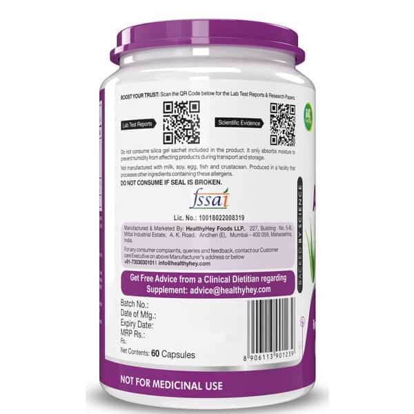 Healthyhey Nutrition Aloe Vera Extract - Natural & Vegan - 60 Veg Capsules